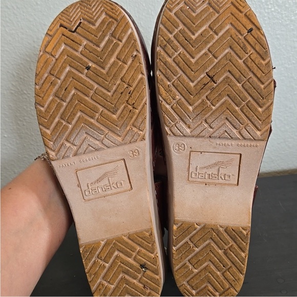 Dansko Brown-Red Leather Mules - Picture 6 of 9